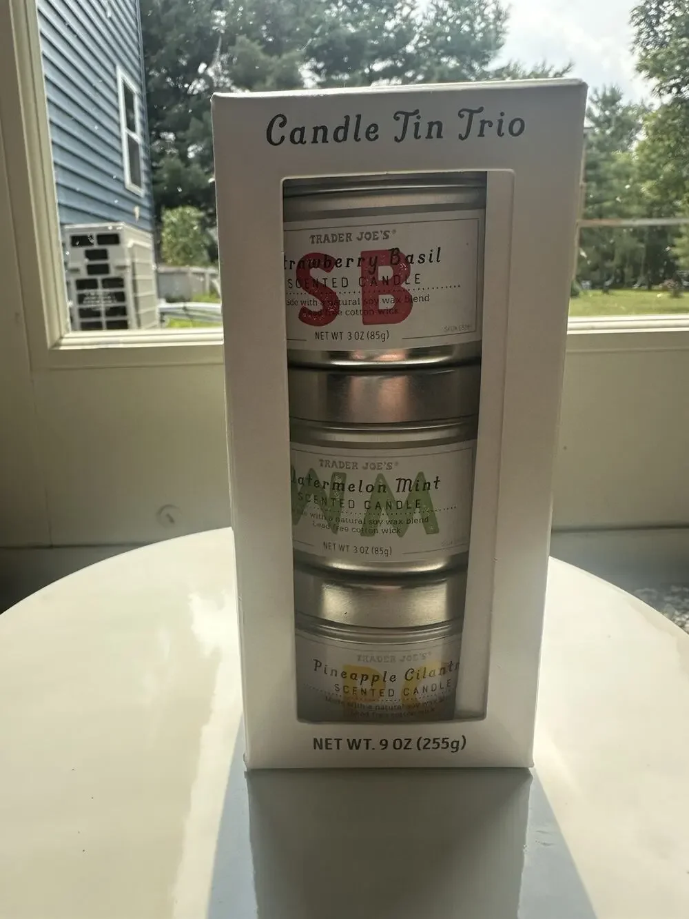 Trader Joes Candle Tin Trio Strawberry Basil Watermelon Mint Pineapple Cilantro